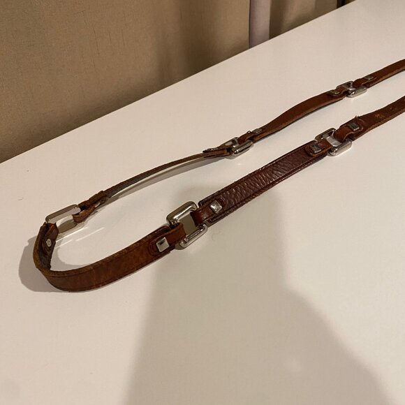 Vintage Leather & Metal Chain‎ Equestrian Belt Adjustable 35–40\
